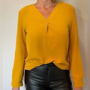 Womens Mustard Blouse, Size M